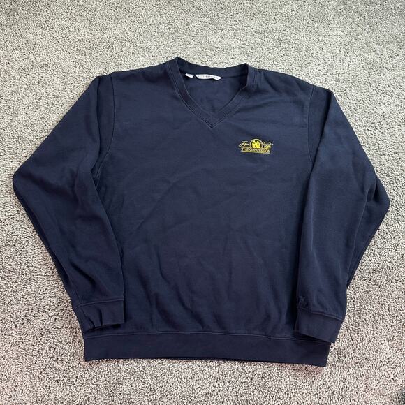 Cutter & Buck Sweatshirt Mens Large Black Ribbed V Neck The Concessions Pullover - Picture 1 of 11